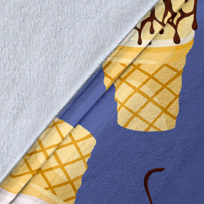 Ice Cream Pattern Print Design IC03 Fleece Blanket