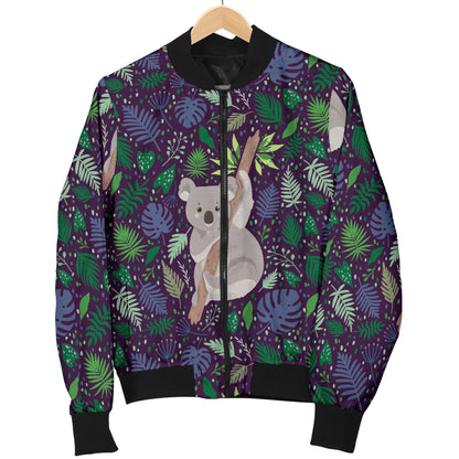 Koala Pattern Print Design 06 Women's Bomber Jacket