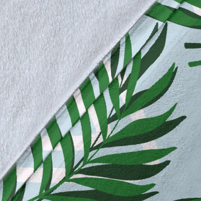 Palm Leaves Pattern Print Design PL06 Fleece Blanket