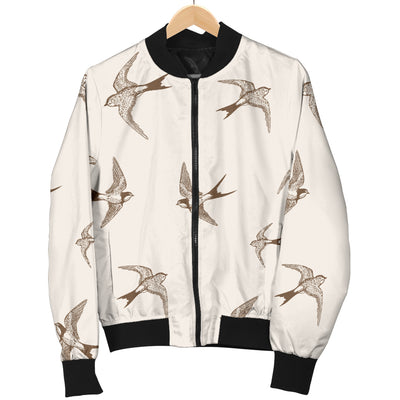 Swallow Bird Pattern Print Design 01 Women's Bomber Jacket