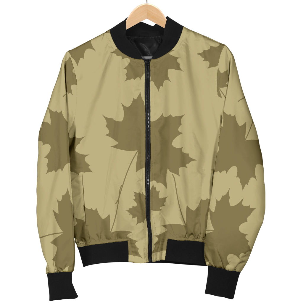 Maple Leaf Pattern Print Design 01 Women's Bomber Jacket