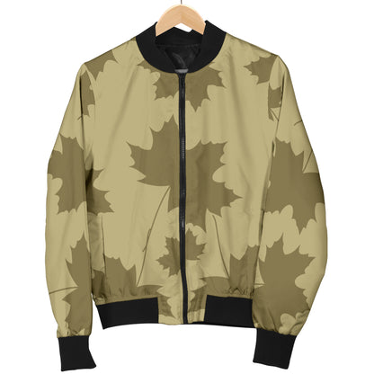 Maple Leaf Pattern Print Design 01 Women's Bomber Jacket
