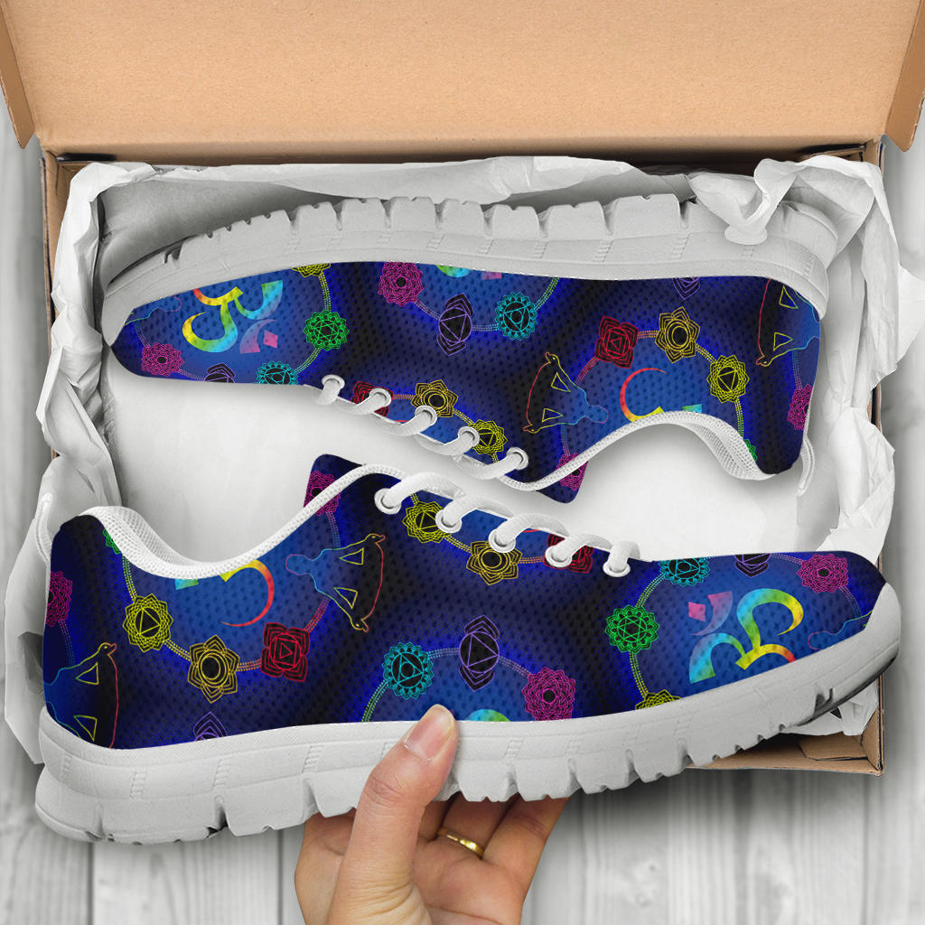 Chakra Zen Yoga OM Sneakers White Bottom Shoes