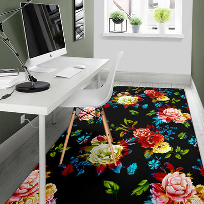 Peony Pattern Print Design PE07 Area Rugs