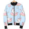 Donut Unicorn Pattern Print Design DN014 Women Bomber Jacket