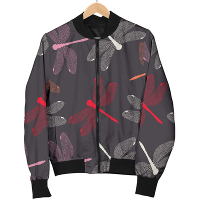 Dragonfly Pattern Print Design 01 Women's Bomber Jacket