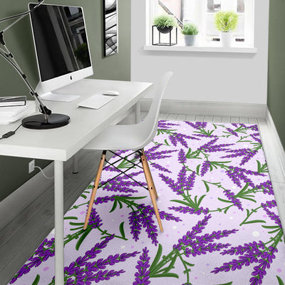 Lavender Pattern Print Design LV02 Area Rugs
