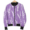 Lavender Pattern Print Design LV08 Women Bomber Jacket