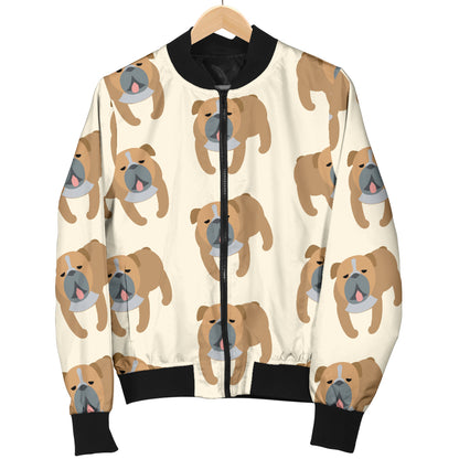 Bulldogs Pattern Print Design 01 Women's Bomber Jacket