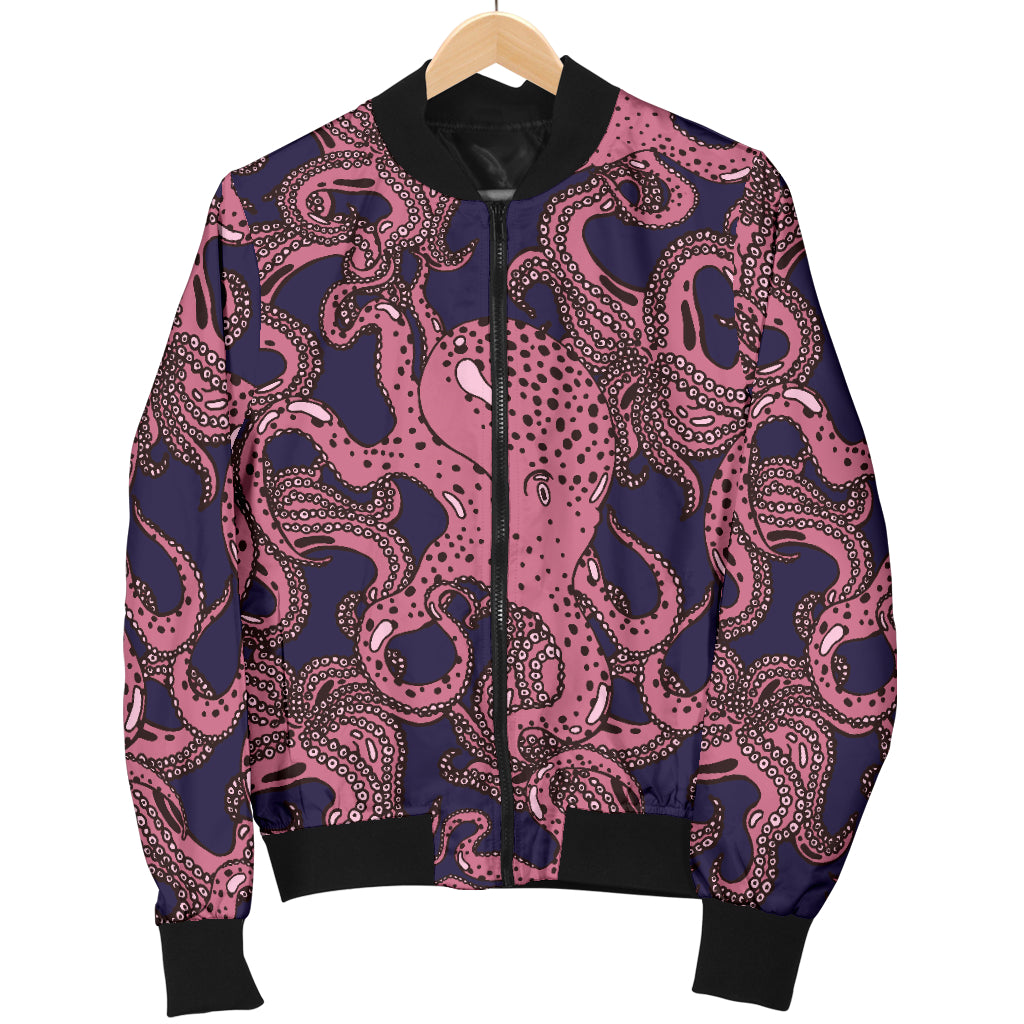 Octopus Pattern Print Design A03 Women's Bomber Jacket