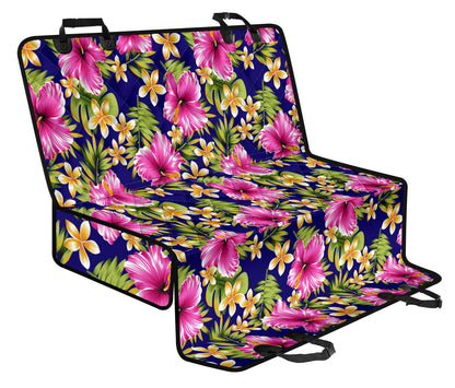 Pink Hibiscus Pattern Print Design HB027 Rear Dog  Seat Cover