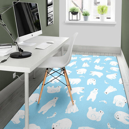 Polar Bear Pattern Print Design PB01 Area Rugs