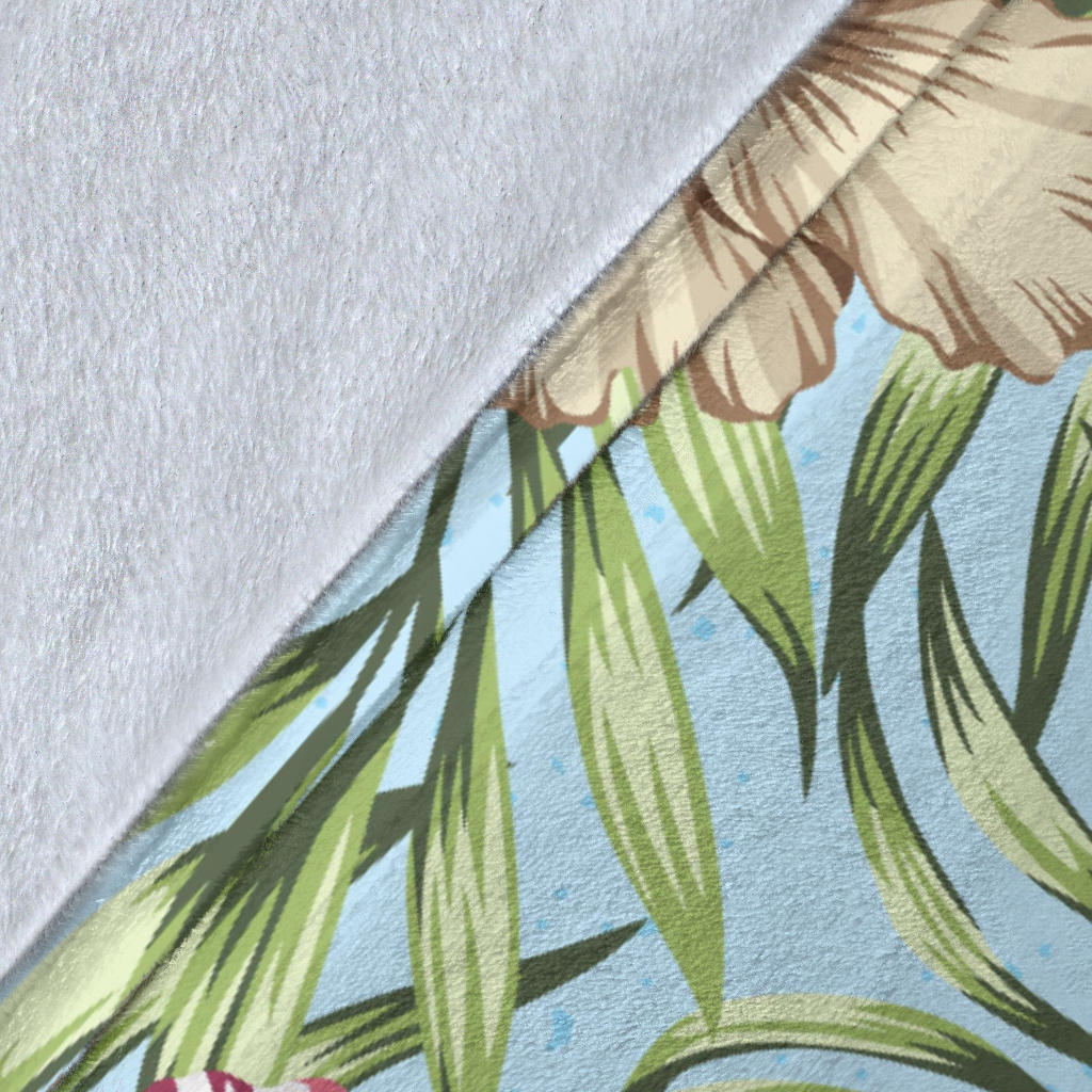 Tropical Flower Pattern Print Design TF05 Fleece Blanket
