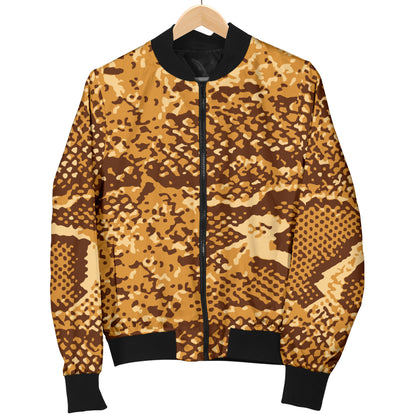 Python Brown Pattern Print Design A03 Women's Bomber Jacket