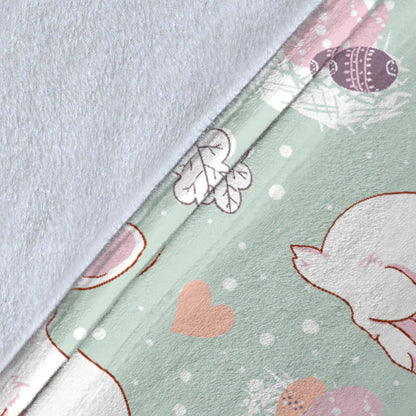 Rabbit Pattern Print Design RB011 Fleece Blanket