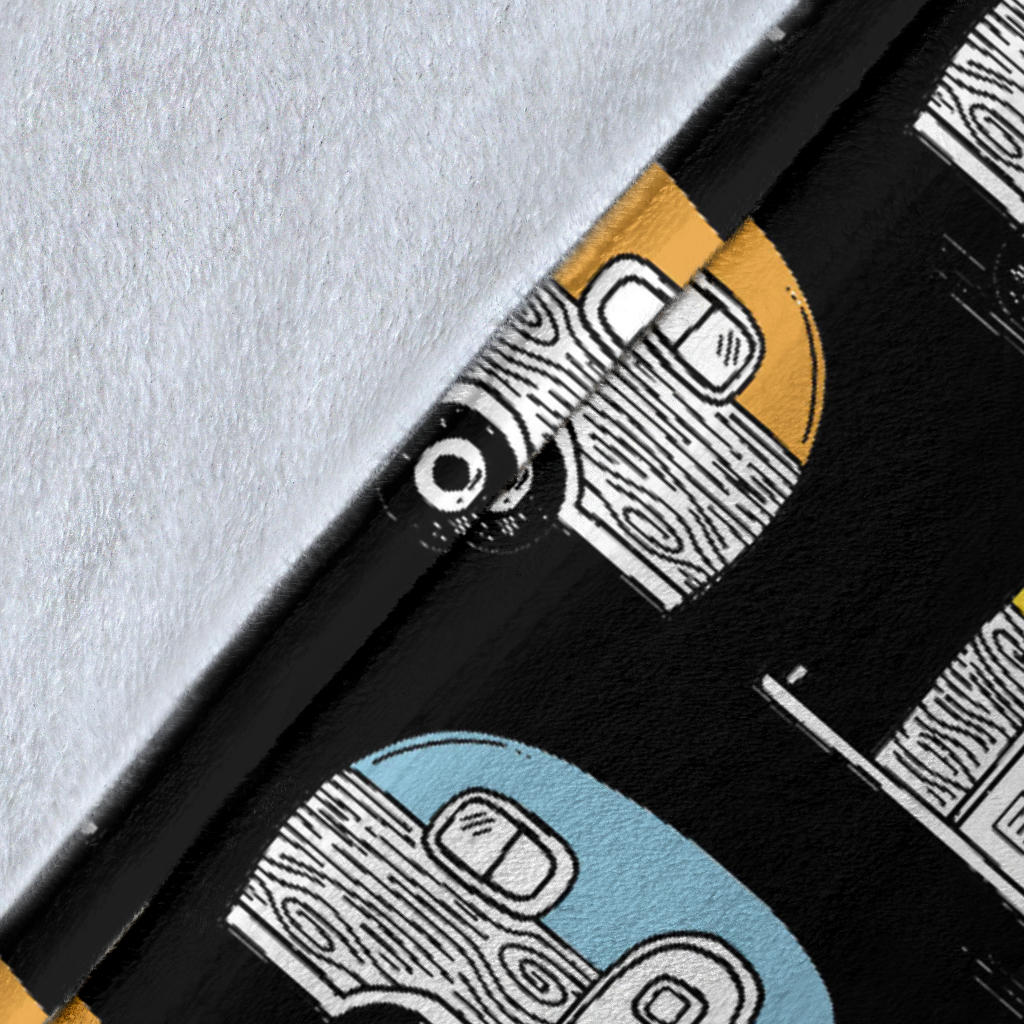 Camper Pattern Camping Themed No 2 Print Fleece Blanket
