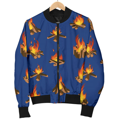 Campfire Pattern Print Design 03 Women's Bomber Jacket