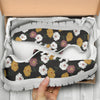 Daisy Pattern Print Design DS04 Sneakers White Bottom Shoes