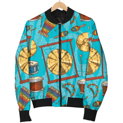 Percussion Pattern Print Design 03 Women's Bomber Jacket