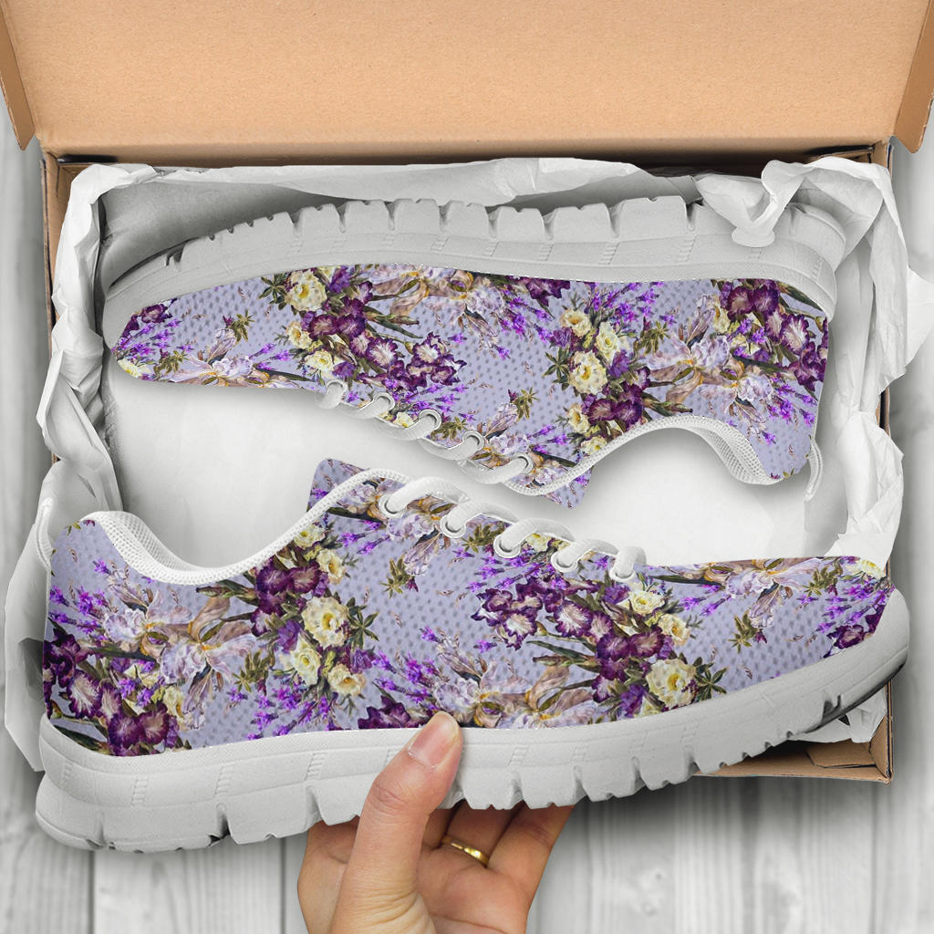 Iris Pattern Print Design IR07 Sneakers White Bottom Shoes