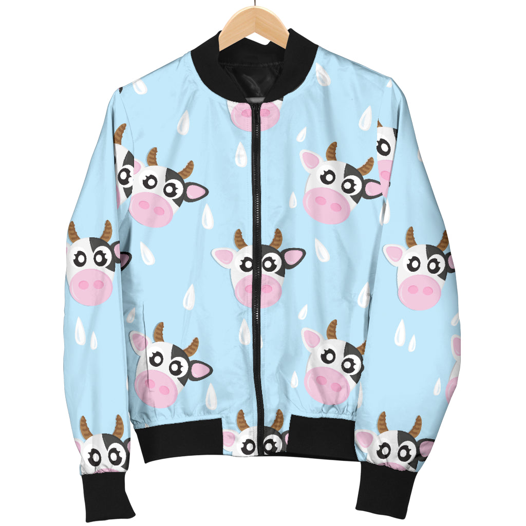 Cow Pattern Print Design 07 Women's Bomber Jacket