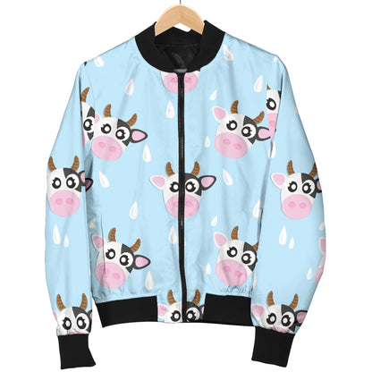 Cow Pattern Print Design 07 Women's Bomber Jacket