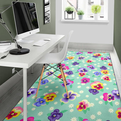 Pansy Pattern Print Design PS08 Area Rugs