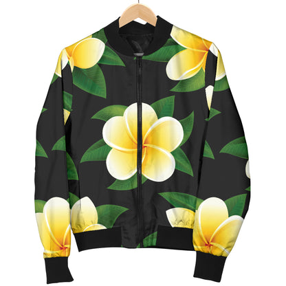 Plumeria Pattern Print Design A03 Women's Bomber Jacket