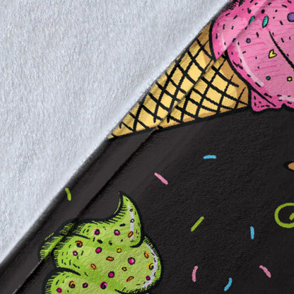 Ice Cream Pattern Print Design IC06 Fleece Blanket