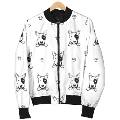 Bull Terriers Pattern Print Design 06 Women's Bomber Jacket