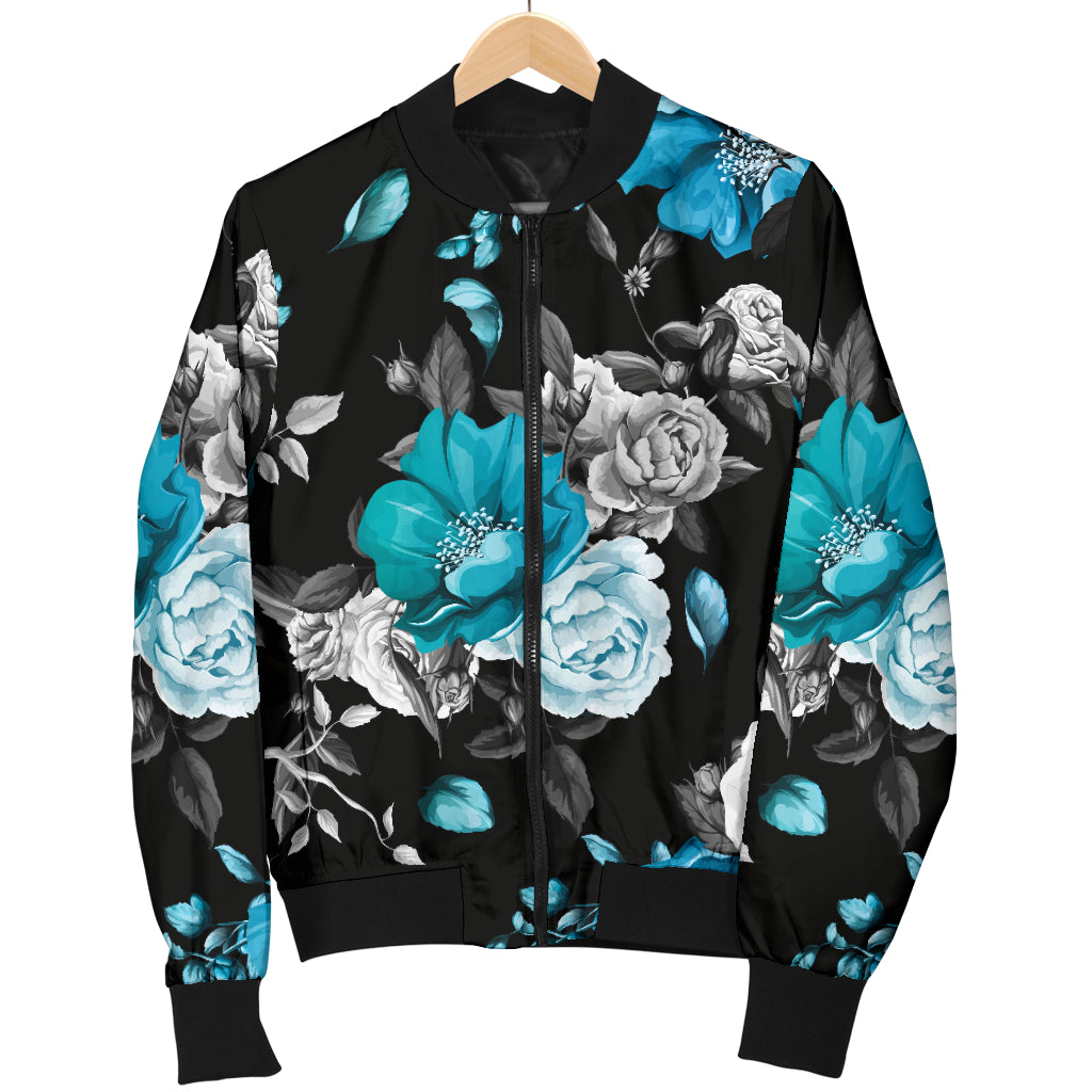 Rose Pattern Print Design A02 Women's Bomber Jacket