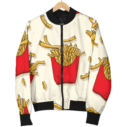 French Fried Pattern Print Design 01 Women's Bomber Jacket