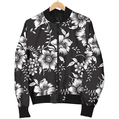 Gerberas Pattern Print Design GB02 Women Bomber Jacket