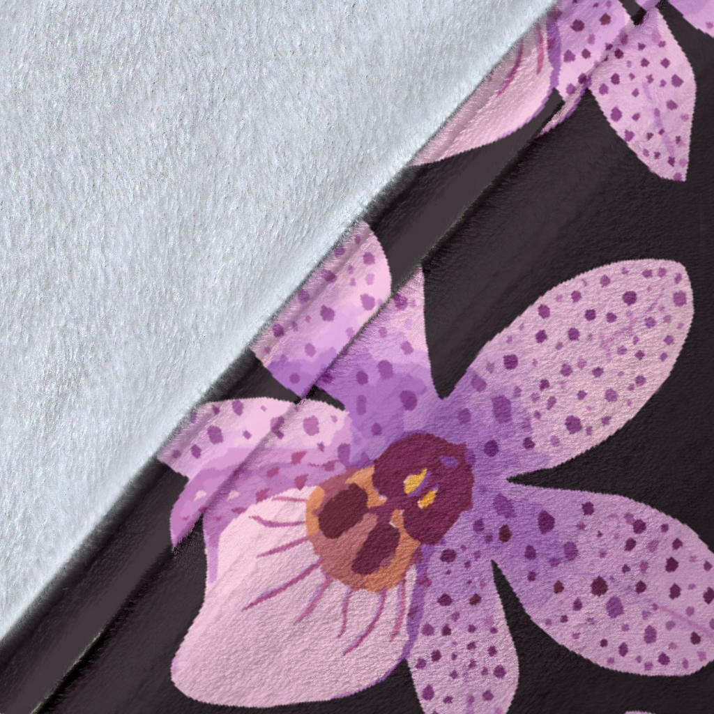Orchid Pattern Print Design OR08 Fleece Blanket
