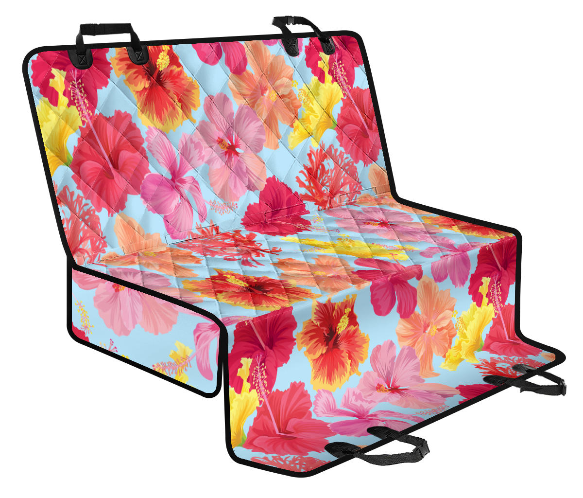Hibiscus Pattern Print Design HB020 Rear Dog  Seat Cover