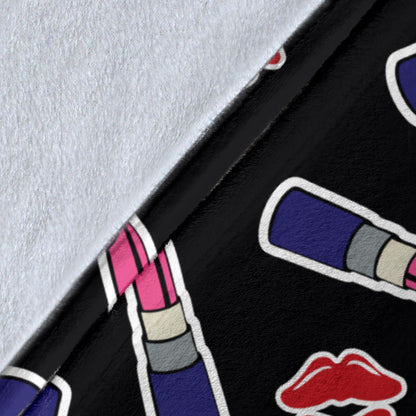 Lipstick Pattern Print Design LT01 Fleece Blanket