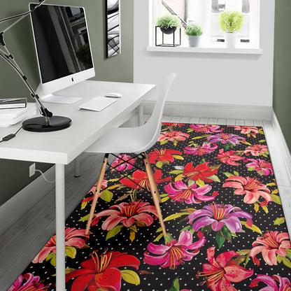 Lily Pattern Print Design LY012 Area Rugs