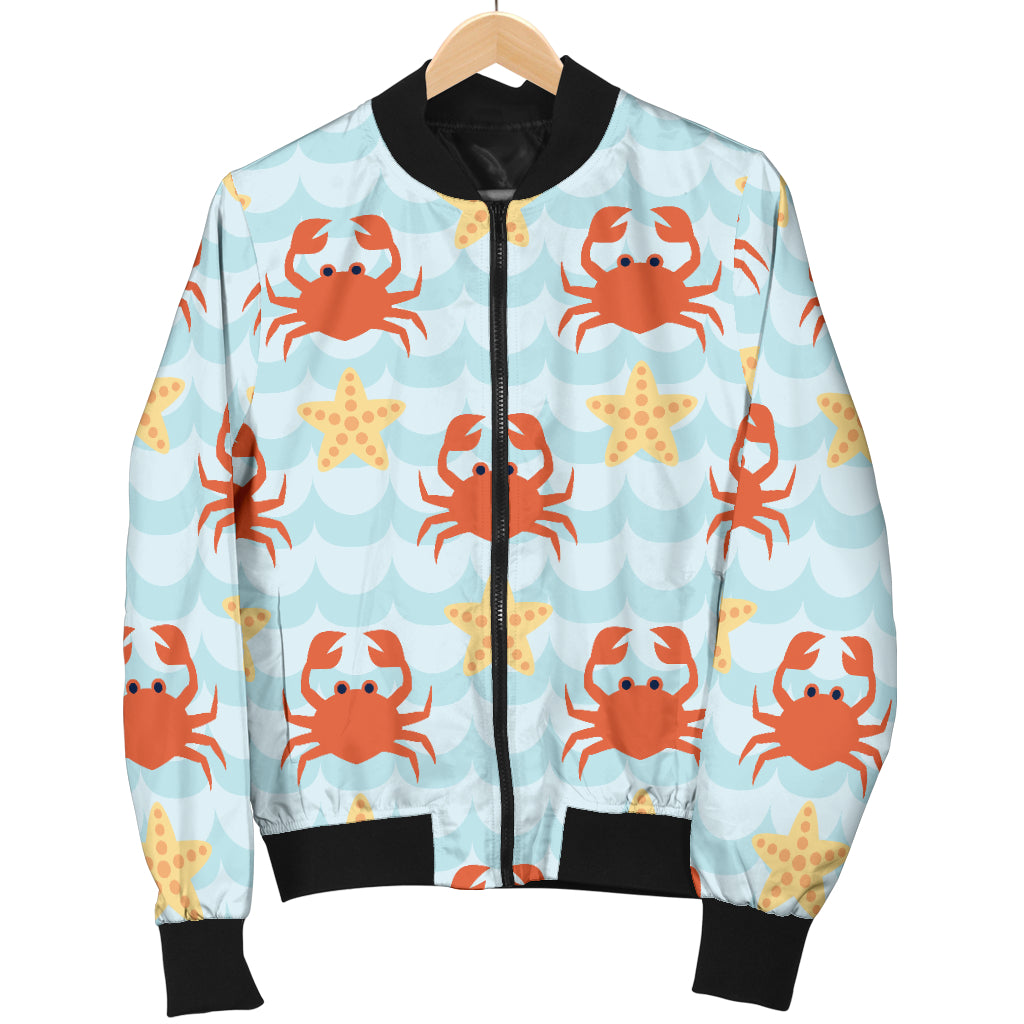Crab Pattern Print Design 03 Women's Bomber Jacket