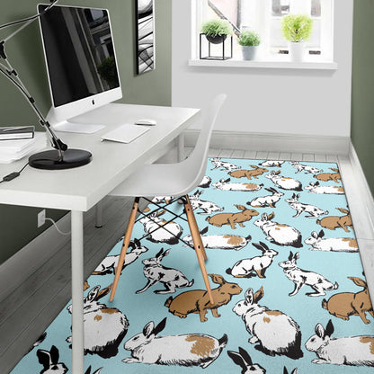 Rabbit Pattern Print Design RB018 Area Rugs