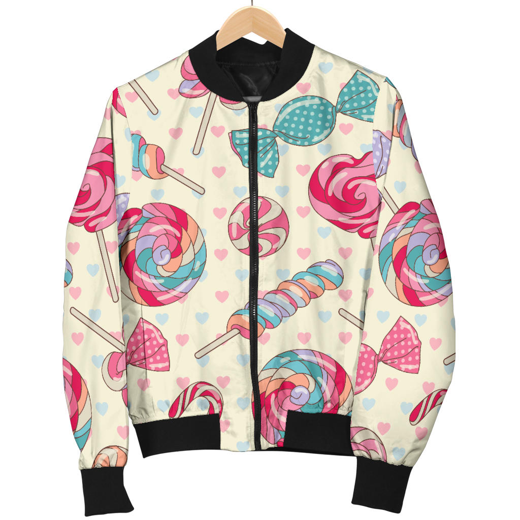 Candy Pattern Print Design CA04 Women Bomber Jacket