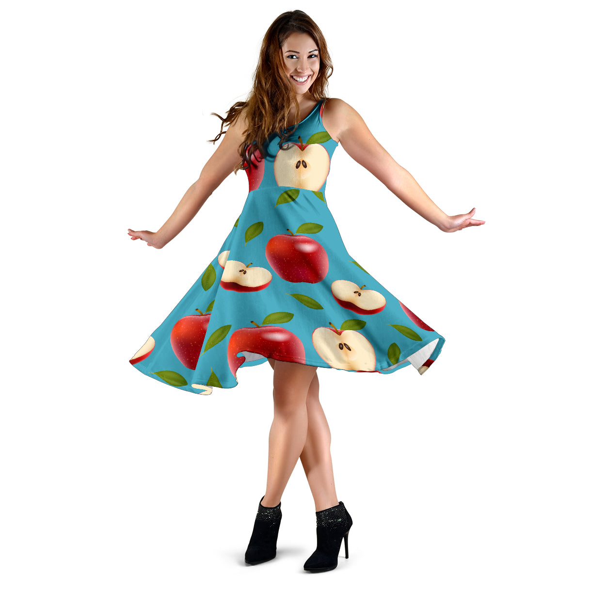 Apple Pattern Print Design AP012 Midi Dress