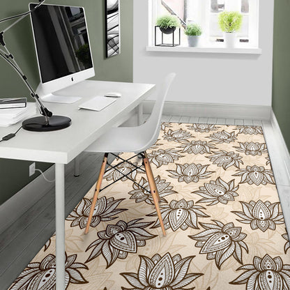 Lotus Boho Pattern Print Design LO05 Area Rugs