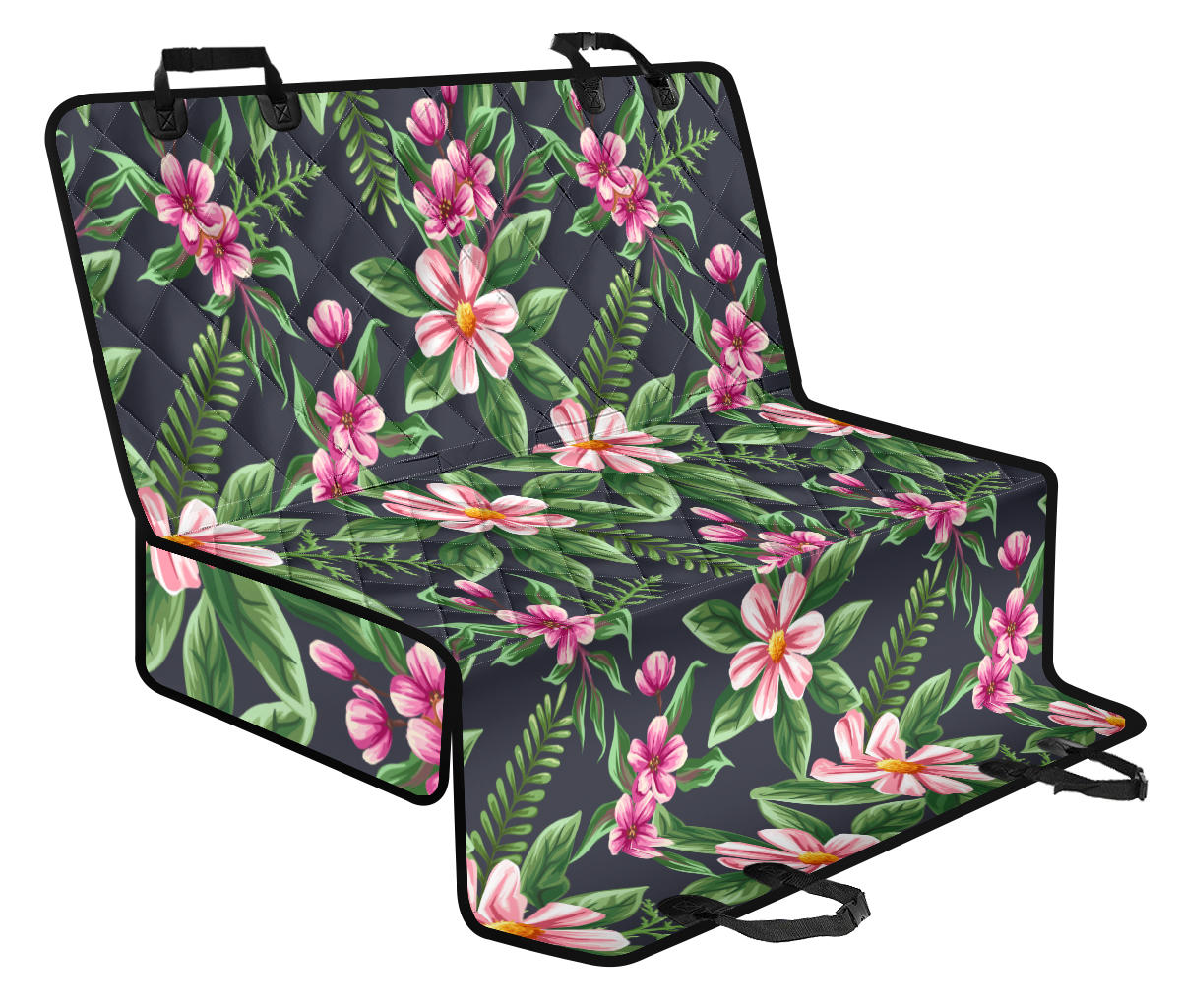 Summer Floral Pattern Print Design SF010 Rear Dog  Seat Cover