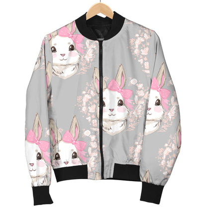 Rabbit Pattern Print Design RB07 Men Bomber Jacket