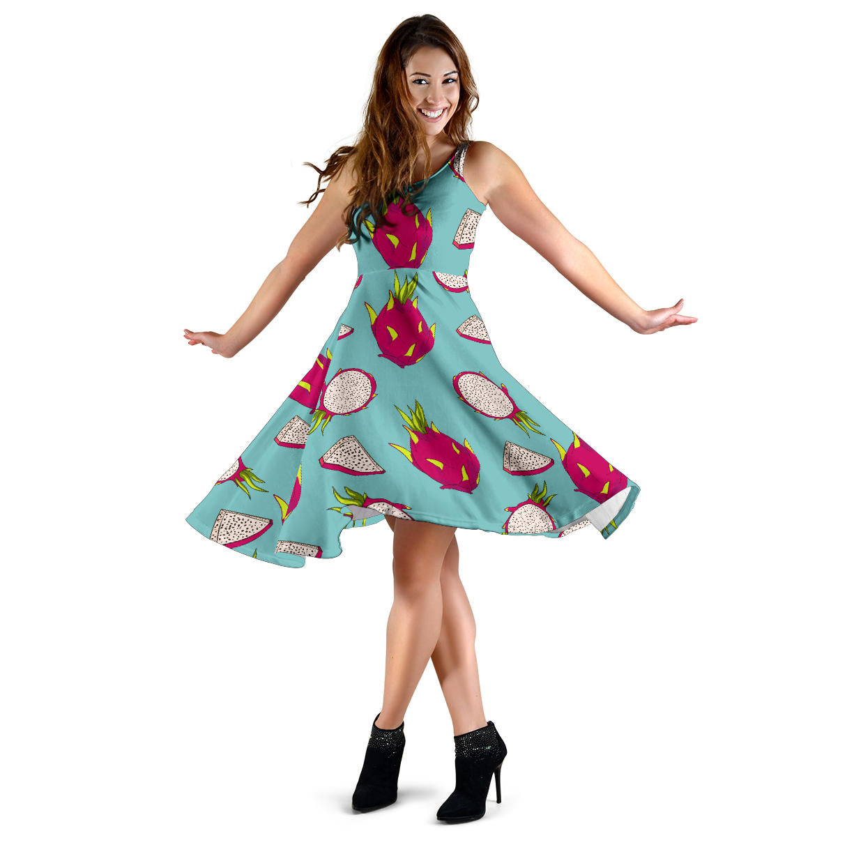Dragonfruit Pattern Print Design DF01 Midi Dress