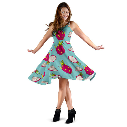 Dragonfruit Pattern Print Design DF01 Midi Dress