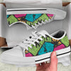 Palm Tree Pattern Print Design PT09 White Bottom Low Top Shoes