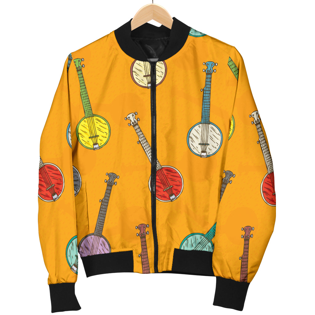 Banjo Pattern Print Design 02 Women's Bomber Jacket