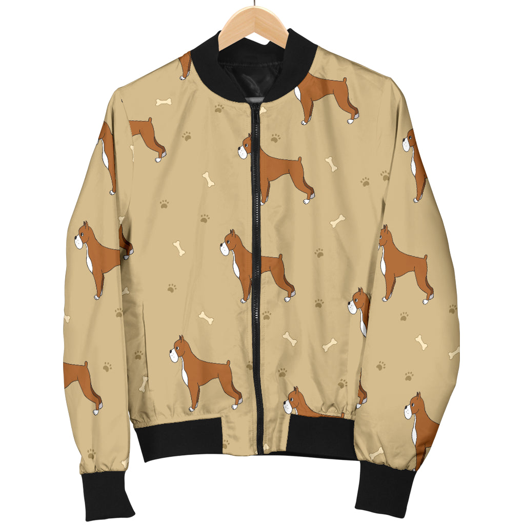 Boxers Pattern Print Design 02 Women's Bomber Jacket