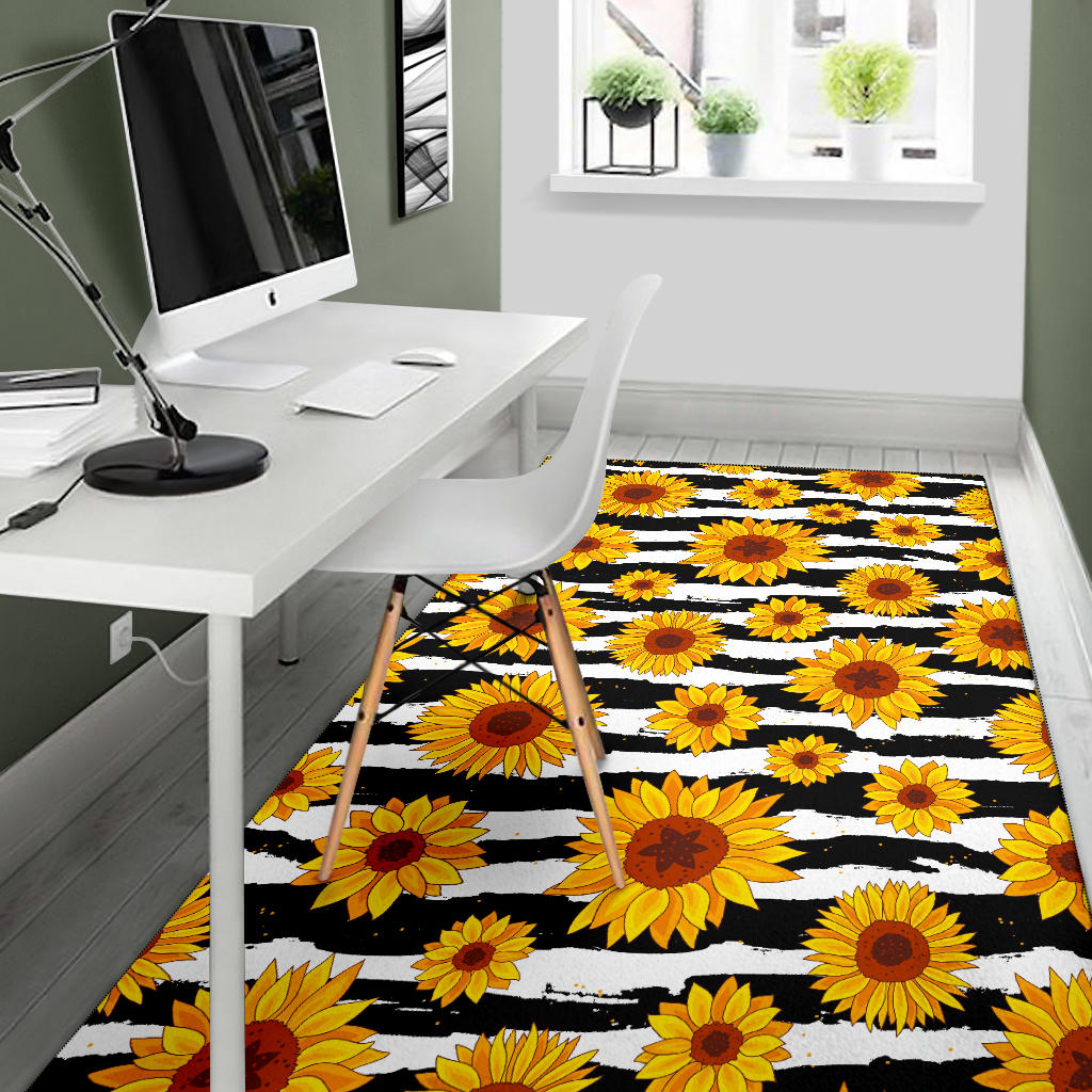 Sunflower Pattern Print Design SF010 Area Rugs